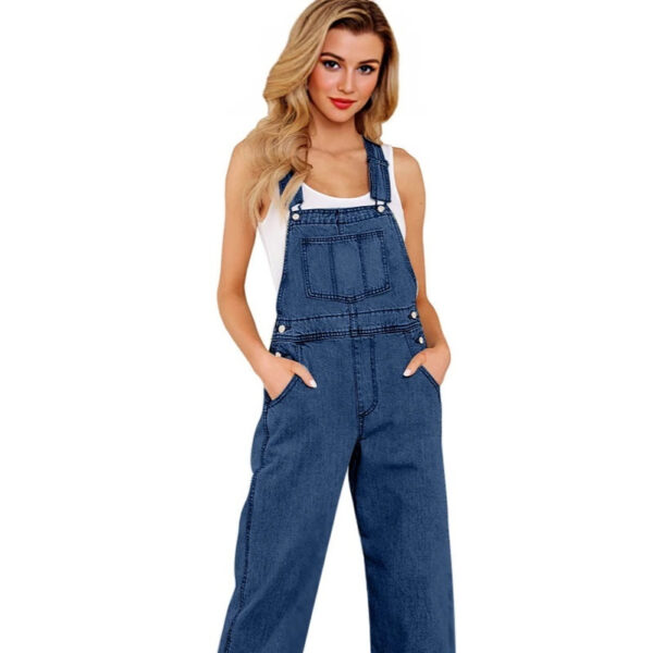 Loose Women's Denim Suspender Jeans