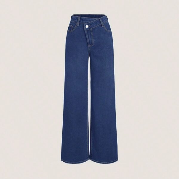 Autumn Leisure Straight Loose Diagonal Jeans