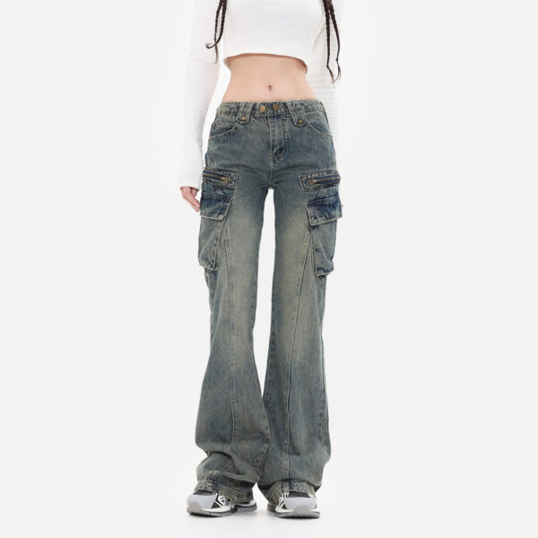 High Street Micro-pull Cargo Jeans Retro