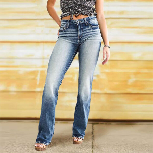 Ladies Jeans Temperament Wild Washed Casual Pants