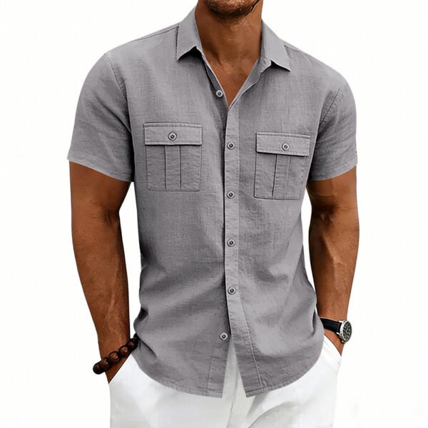 Men's Shirt American-style Casual Loose-fit T-shirt With Two Pockets
